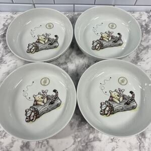 Set of 4 Winnie the Pooh 95th Anniversary Dinner Pasta Bowls, Tigger, Piglet